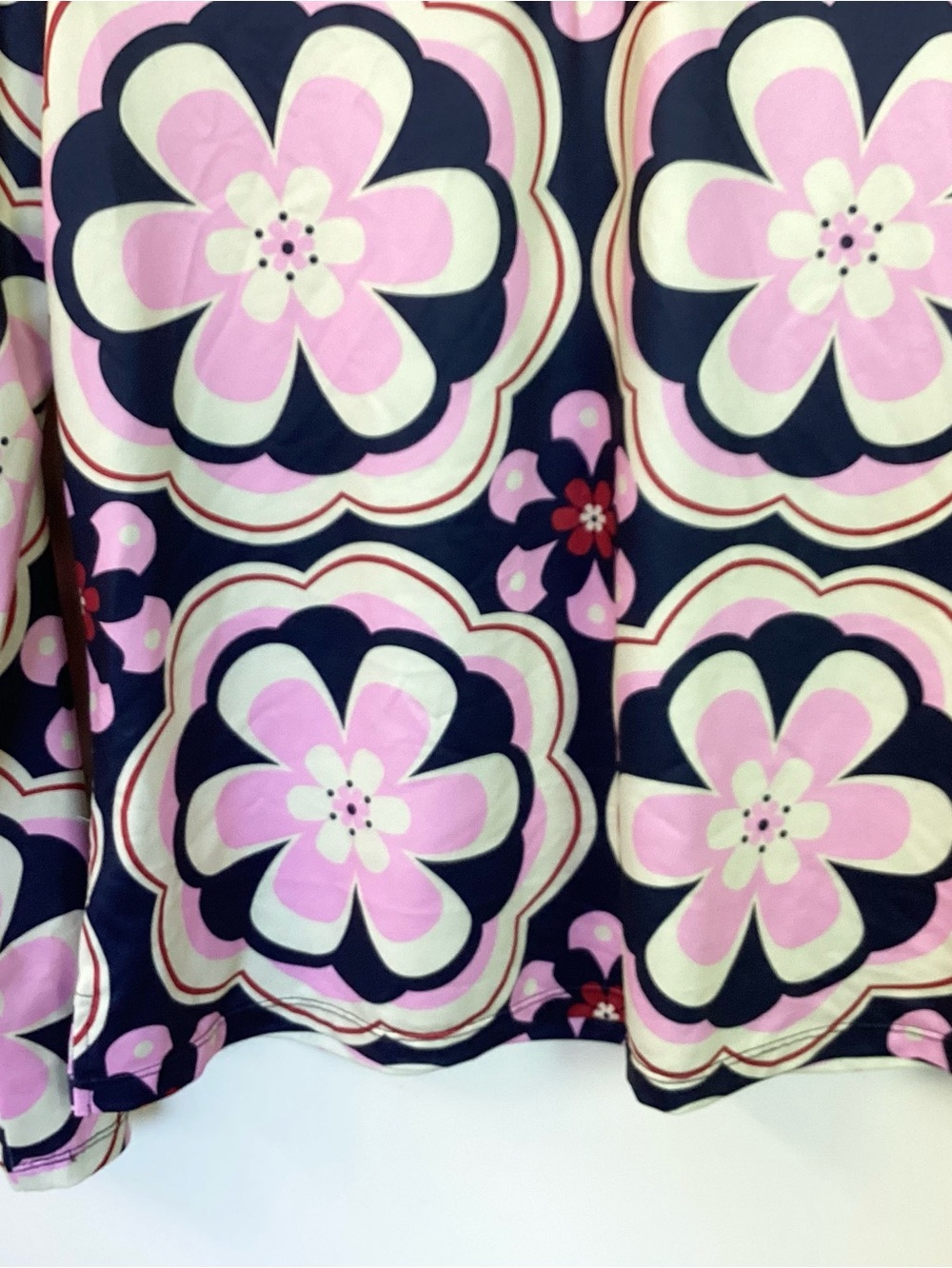 NWOT Acegolfs Botanical Energy Floral 1/4 Zip Golf Pullover - Navy/Pink - L - Picture 4 of 8